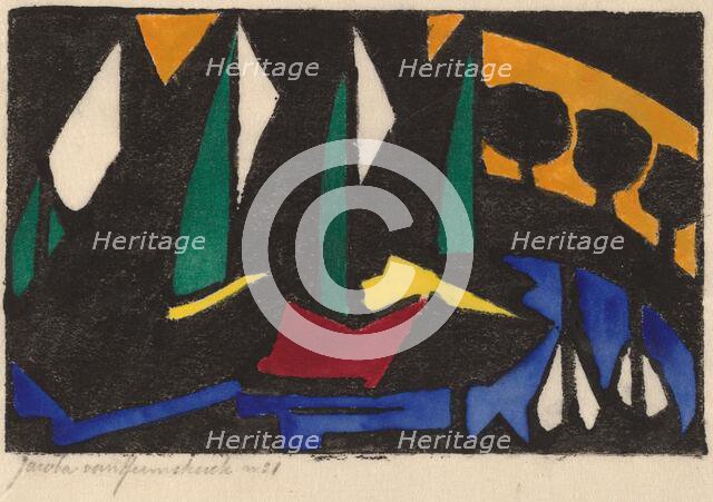 Boat and Trees, 1914. Creator: Jacoba van Heemskerck van Beest.