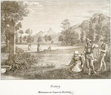 Friday: Meadow before Aigen Near Salzburg, 1823. Creator: Ferdinand Olivier.