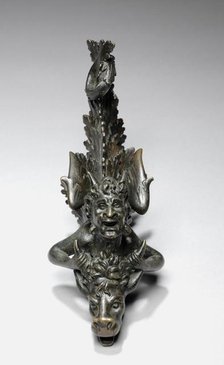 Doorknocker with Two Satyrs Riding an Ox, 1800s. Creator: Unknown.