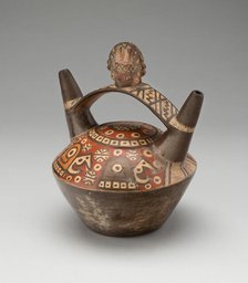 Vessel with Abstract Motifs and a Modeled Head, A.D. 700/900. Creator: Unknown.