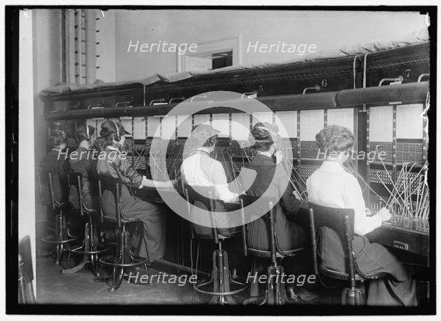 Telephone operators, between 1914 and 1917. Creator: Harris & Ewing.