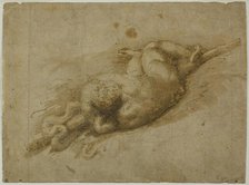 Infant Hercules (recto); Standing Putto with Hand to Chin (verso), 1523/1540. Creator: Unknown.