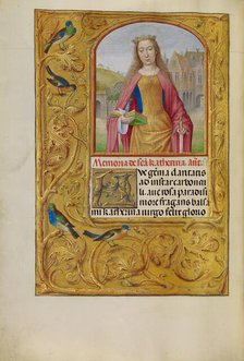 Saint Catherine with a Sword and a Book; Spinola Hours, about 1510-1520. Creator: Workshop of Master of the First Prayer Book of Maximilian.