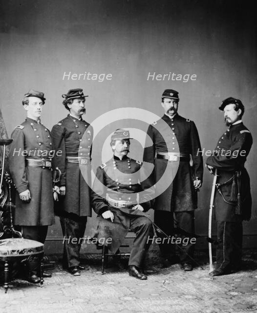 General Daniel Edgar Sickles & staff, between 1855 and 1865. Creator: Unknown.