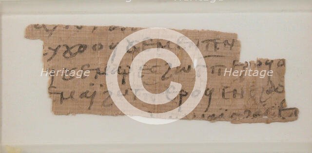 Papyrus Fragment of a Letter, Coptic, 7th century. Creator: Unknown.