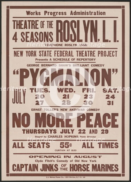 Pygmalion 1, Roslyn, NY, 1937. Creator: Unknown.
