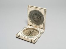Portable Diptych with Compass, Sundial, and Perpetual Calendar, France, 1660/80. Creator: Charles Bloud.