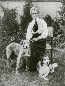 Edith Cavell with her pet dogs, c1915. Artist: Unknown