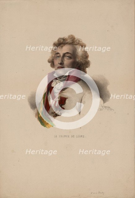 Portrait of Charles-Joseph, Prince de Ligne (1735-1814), 1825. Artist: Grevedon, Pierre Louis Henri (1776-1860)