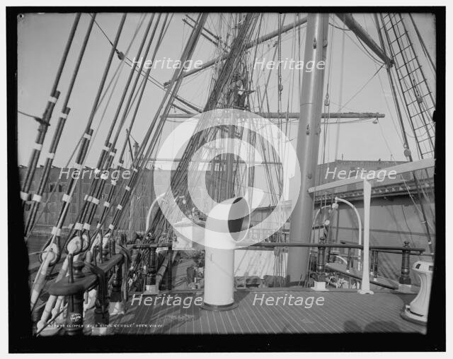 Clipper ship King George, deck view, (1908?). Creator: Unknown.