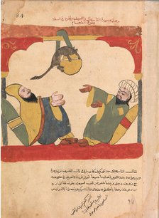 The Ascetic and his Guest with the Mouse Steal the Ascetic's Food, Folio from a Kalila..., 18th cent Creator: Unknown.