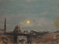 Full Moon Over Luxor Ruins, Off the Nile, February 9, 1876. Creator: Lockwood de Forest.