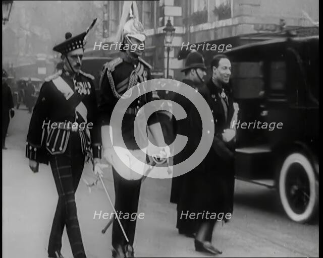 Various Soldiers Walking Down the Street, 1926. Creator: British Pathe Ltd.