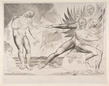 The Circle of Corrupt Officials: The Devils Tormenting Ciampolo, from Dante's Infer..., ca. 1825-27. Creator: William Blake.