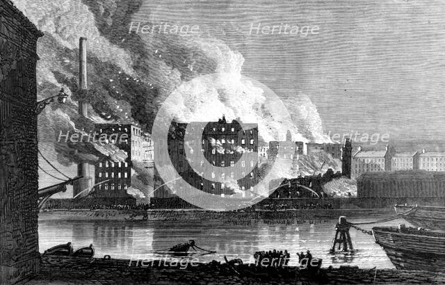 Burning of Messrs. A. and P. Tod's flour mills, Leith, 1874. Creator: Unknown.