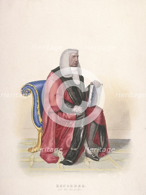Recorder of the City of London, Sir John Silvester, in civic costume, 1825. Artist: Thomas Lord Busby