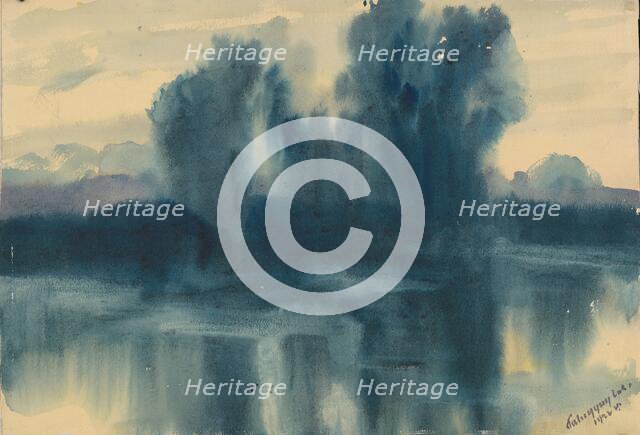 Blue mood over the lake, 1922. Creator: Zolo Palugyay.