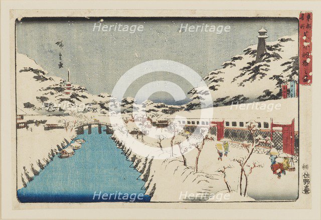 Woodblock print - Shiba akabane no yuki, 1797-1858. Artist: Ando Hiroshige.