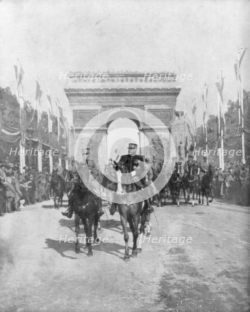 Marshals Foch and Joffre during the grand victory parade, Paris, France, 14 July 1919. Artist: Unknown