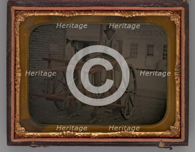 Untitled (Man with Top Hat Sitting on Carriage), 1864. Creator: Unknown.