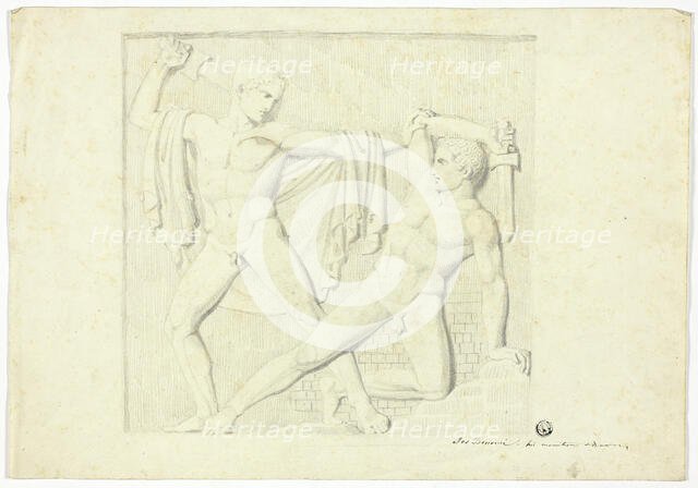 Classical Relief with Two Fighting Male Nudes, n.d. Creator: Joseph Bonomi the younger.