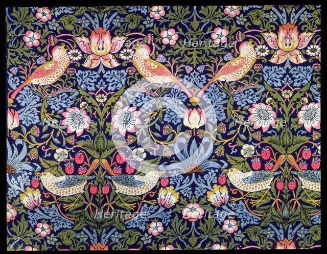 'The Strawberry Thief', textile designed by William Morris, 1883. Artist: William Morris