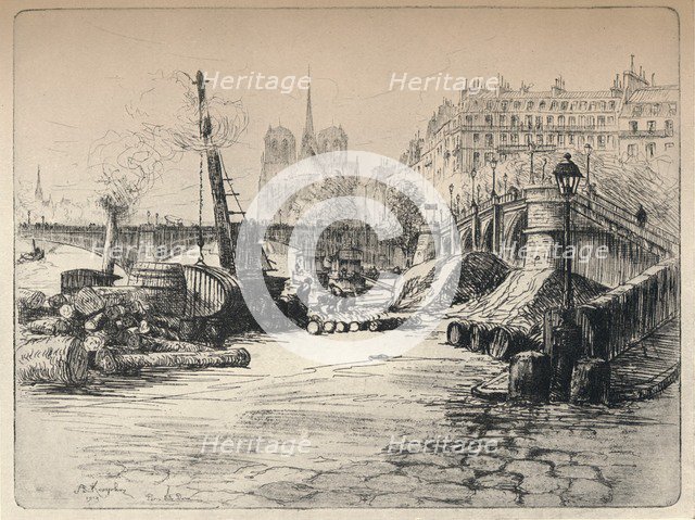 'Notre-Dame and the Quai de Bethune', 1915. Artist: AR Kempken.