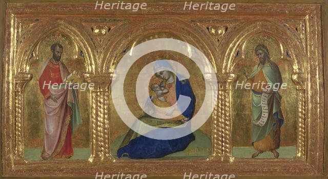 The Madonna of Humility with Saints Mark and John, 1365-1370. Creator: Veneziano, Lorenzo (active 1356-1372).