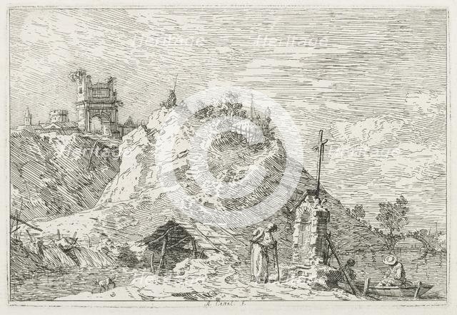 Views: A Pilgrim at Prayer, 1735-1746. Creator: Antonio Canaletto (Italian, 1697-1768).