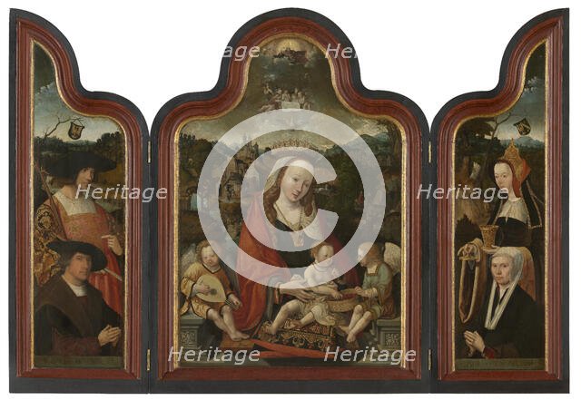 Triptych of Pompeius Occo and his Wife  Gerbrich Claesdr, 1515. Creator: Jacob Cornelisz. van Oostsanen.