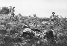 American marines digging trenches, Lucy-le-Bocage, France, 1 June, 1918. Artist: Unknown