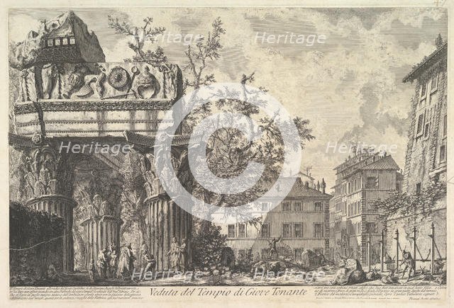 The Temple of Vespian (Veduta del Tempio di giove Tonante), ca. 1756. Creator: Giovanni Battista Piranesi.