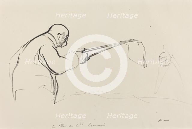 M. Clemenceau. La lettre du Cte Czernin, c. 1914/1919. Creator: Jean Louis Forain.