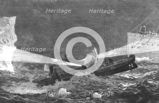 ''The Newfoundland Fisheries Question - HMS"Tyne" and Torpedo Boats crossing the Atlantic in a Ga Creator: Unknown.