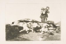 Plate18 from 'The Disasters of War' (Los Desastres de la Guerra): 'Bury them and keep quie..., 1810. Creator: Francisco Goya.
