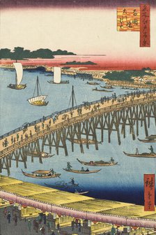 Ryogoku Bridge and the Great Riverbank, 1856. Creator: Ando Hiroshige.
