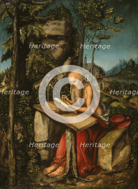 Saint Jerome in a Rocky Landscape. Artist: Cranach, Lucas, the Elder (1472-1553)