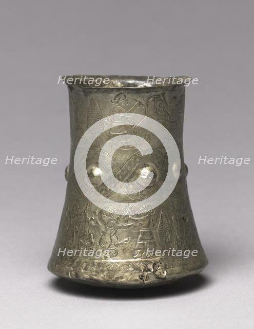 Hero and Animal Combat Beaker, 900-700 BC. Creator: Unknown.