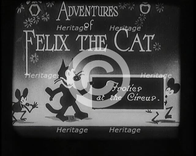 Opening Titles of a 'Felix the Cat' Cartoon, 1922. Creator: British Pathe Ltd.