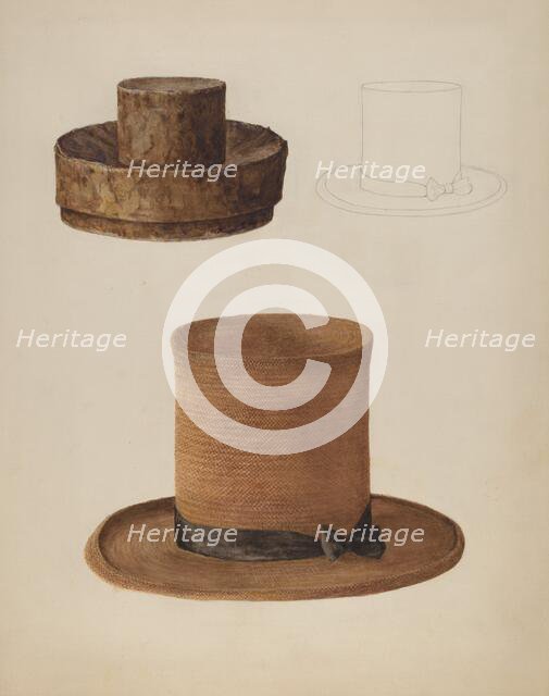 Man's Straw Hat, 1935/1942. Creator: Stella Mosher.