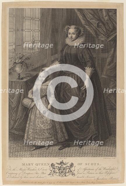 Mary, Queen of Scots, published 1779. Creator: Francesco Bartolozzi.