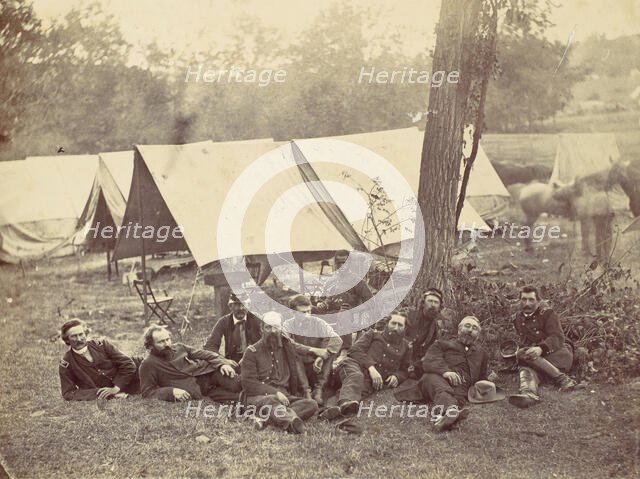 Group at Headquarters of the Army of the Potomac, Antietam, October 1862, 1862. Creator: Alexander Gardner.