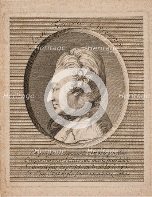 Portrait of Count Johann Friedrich Struensee (1737-1772), 1772. Creator: Preisler, Johan Martin (1715-1794).