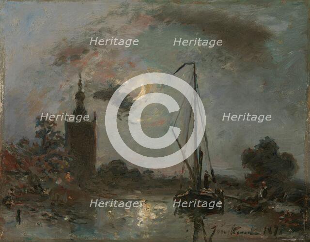 Overschie in the Moonlight, 1871. Creator: Johan Barthold Jongkind.