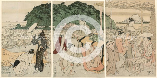 Visitors to Enoshima, c. 1789. Creator: Torii Kiyonaga.