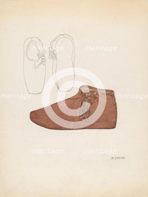 Child's Shoe, c. 1936. Creator: Margaret Concha.