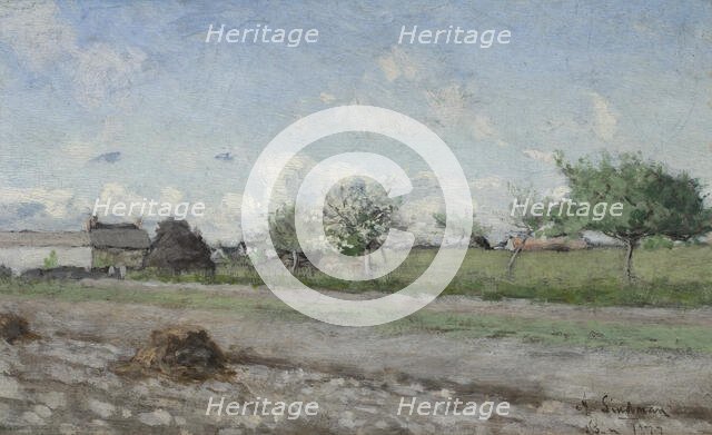 Apple Tree in Bloom. Motif from Barbizon, 1877. Creator: Knut Axel Lindman.