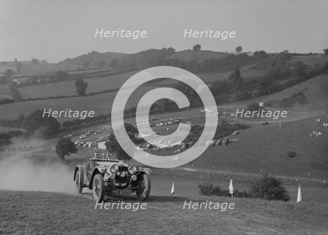 Frazer-Nash TT replica competing in the MG Car Club Rushmere Hillclimb, Shropshire, 1935. Artist: Bill Brunell.