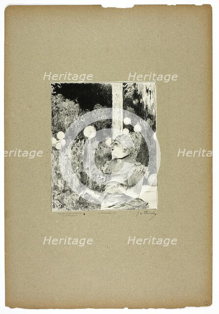 Thérésa Valdon, singing the 'Song of the Dog', 1889–90. Creator: Georges William Thornley.