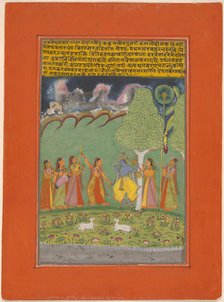 Rag Megh Malar, page from a Garland of Musical Ragas (Ragamala) Set, 1750/70. Creator: Unknown.